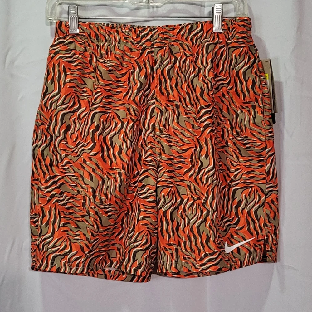 Nike Men's NWT Orange Wild Packable Volley Swim Trunks/Shorts Size Small
